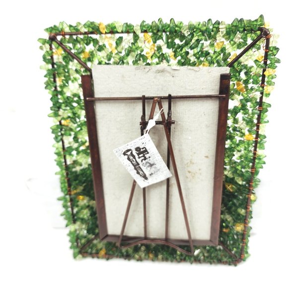 Treska Green Hand beaded Photo Frame 4x6 Photo - Picture 7 of 12